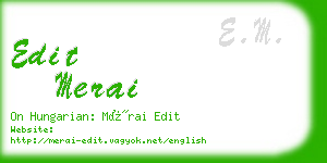 edit merai business card